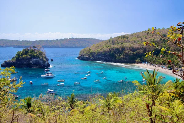 Veduta Principale Della Spiaggia Crystal Bay Nell Isola Nusa Penida — Foto Stock