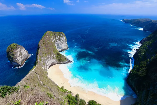 Hauptansicht Des Kelingking Strandes Einer Der Schönsten Plätze Auf Der — Stockfoto