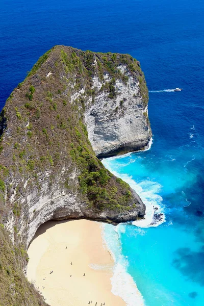 Belangrijkste Uitzicht Kelingking Strand Een Van Meest Verbazingwekkende Plekken Nusa — Stockfoto