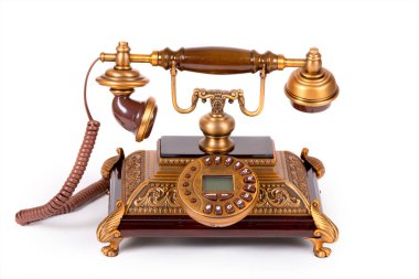 Beyaz arka plan üzerinde telefon tarz vintage