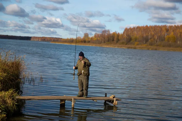 Autumn fishing on the lake