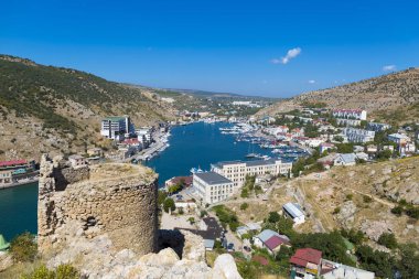 Kar maskesi Bay görünümünü. Sevastopol, Crimea