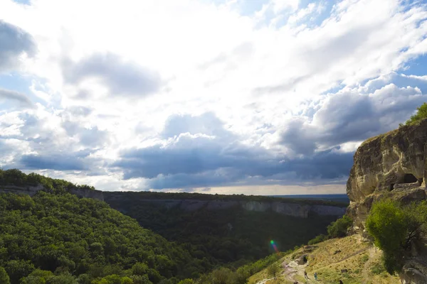 Ruinerna Antiken Cave City Chufut Grönkål — Stockfoto