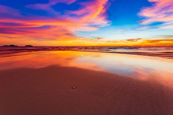 Bela Paisagem Marinha Oceano Natural Durante Pôr Sol Livre Fundo — Fotografia de Stock