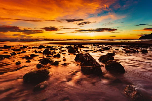 Bela Paisagem Marinha Oceano Natural Durante Pôr Sol Livre Fundo — Fotografia de Stock