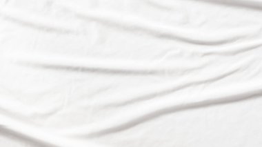 Desen dokusu buruşmuş beyaz kumaş arkaplanı