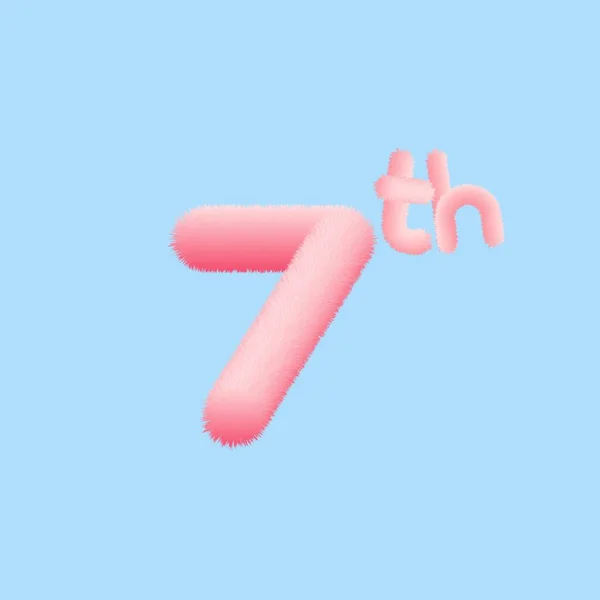 7. Gerçekçi 3D Kürk Etkisi. Yedinci Gerçekçi 3D Kürk Efektiniz için Vektör illüstrasyonu