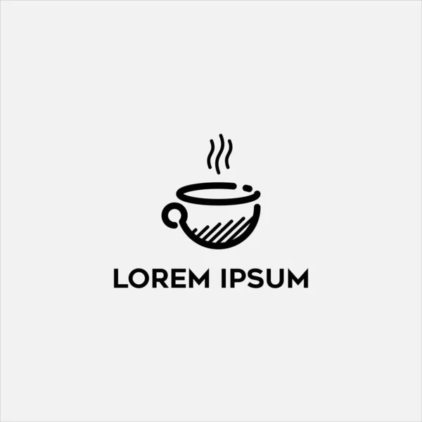 Kahve logosu vektör tasarım şablonu. Vektör kahve dükkanı etiketleri