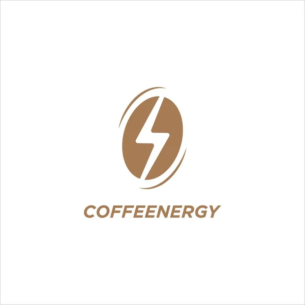 Energy Coffee logo tasarımı ve modern konsept. Simge enerjisi kahve fasulye vektör şablonu etiketi