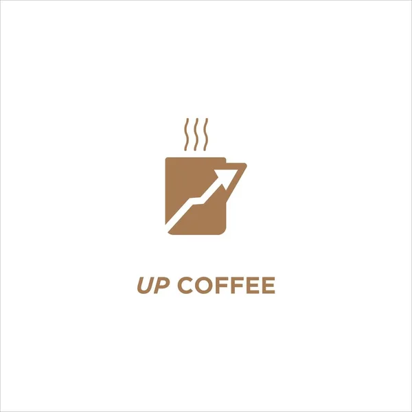 Up Coffee logo tasarımı ve modern konsept. Simge kahve fincanı vektör şablonu etiketi