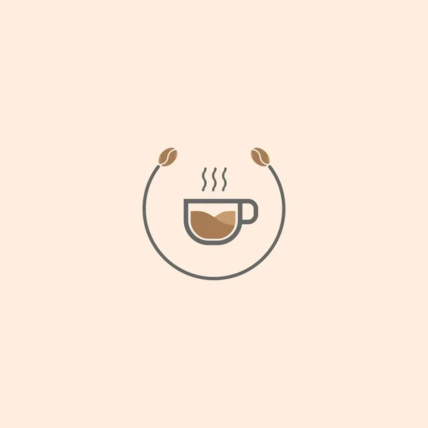 Σχεδιασμός Λογότυπου Κόκκων Καφέ Σύγχρονη Έννοια Εικόνα Καφέ Φασόλια Κύπελλο — Διανυσματικό Αρχείο