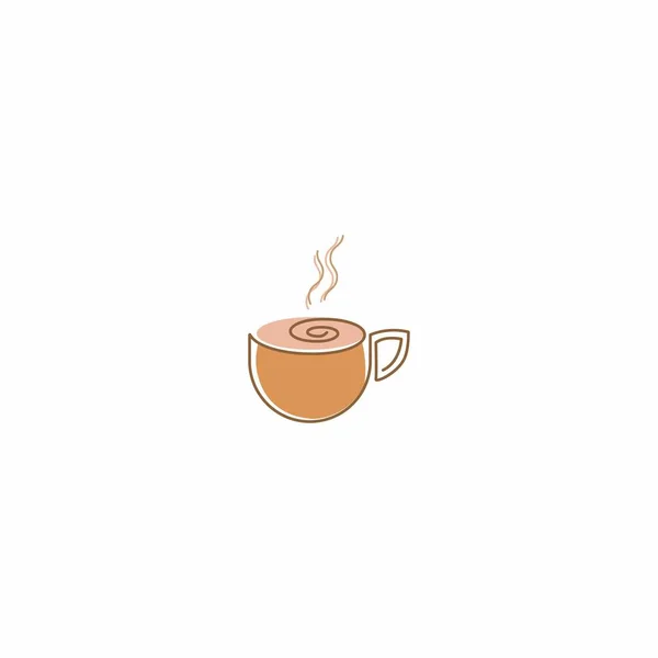 Coffee Logo Design Vector Minimális Koncepció — Stock Vector