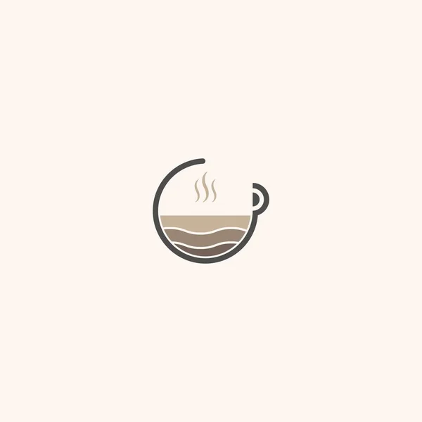 Café Logo Design Vector Conceito Mínimo —  Vetores de Stock