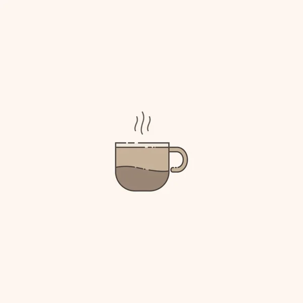 Diseño Del Logotipo Del Café Vector Concepto Mínimo — Vector de stock