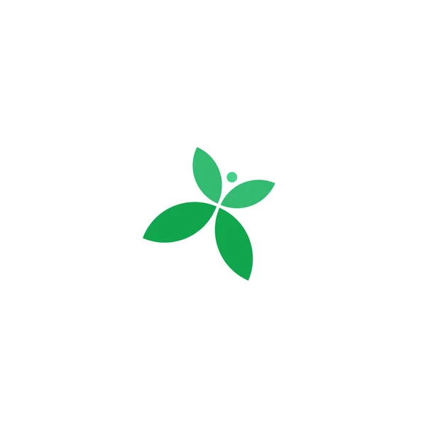 Butterfly Abstract Green Leaf Leaves Logo Projekt Wektora Ikony Projektowanie — Wektor stockowy