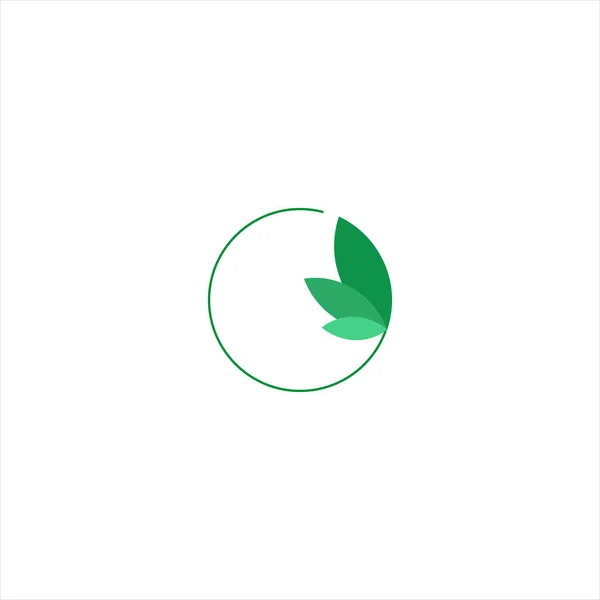 Streszczenie Green Leaf Leaves Logo Icon Vector Design Projektowanie Krajobrazu — Wektor stockowy