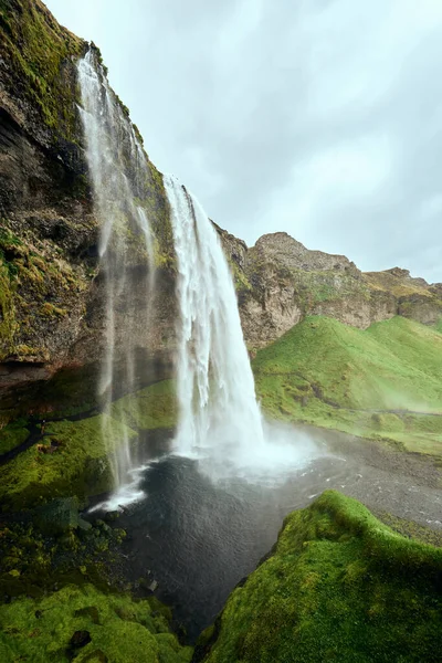 Seljalandsfoss Καταρράκτης Στην Ισλανδία — Φωτογραφία Αρχείου