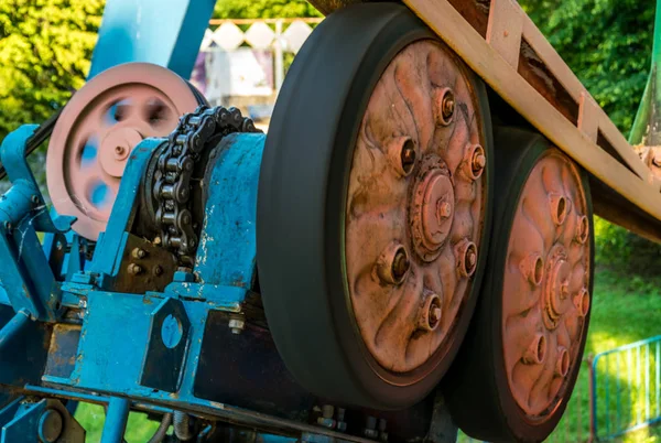 Vieux Matos Entraînement Mécanique Vieille Grande Roue — Photo