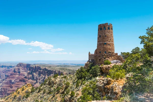 Çöl görünümü bakış açısı ve Antik Navajo Kulesi. Turistik Grand Kanyon Milli Parkı, Arizona