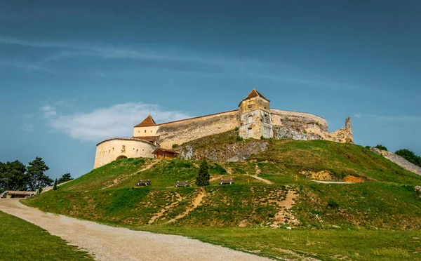 Antigua Fortaleza Sajona Defensiva Rasnov Atracción Turística Transilvania Rumania — Foto de Stock