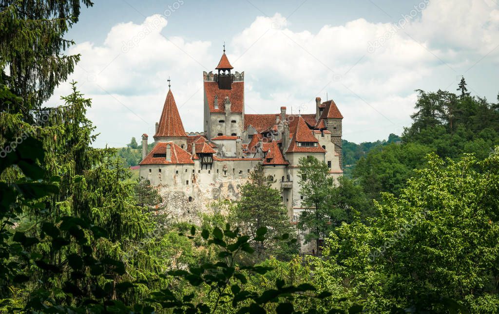 Mysterious medieval castle Bran in the Carpathian mountains in Transylvania