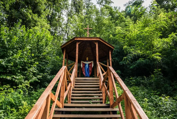 Capilla Virgen María Cima Colina Las Tradiciones Religiosas Europa Del —  Fotos de Stock