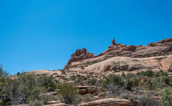 Paisaje Del Desierto Utah Llanura Desértica Sin Vida Una Roca — Foto de Stock