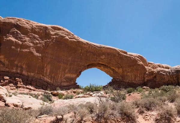 Window Arch. Natural stone arch in Arches National Park, Utah, USA
