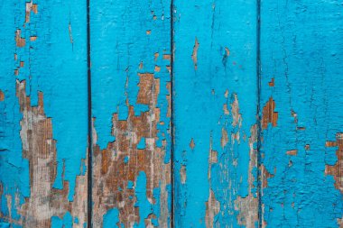 Masmavi boya kırık. Eski rustik ahşap arka plan
