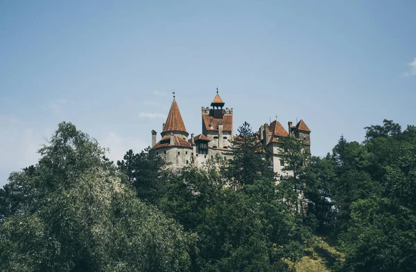 Salaperäinen Kaunis Bran Castle Vampyyri Draculan Asuinpaikka Romanian Metsissä — kuvapankkivalokuva