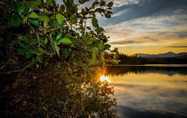 Puesta Sol Sobre Lago Winnipesaukee Paisaje Verano New Hampshire Estados — Foto de Stock