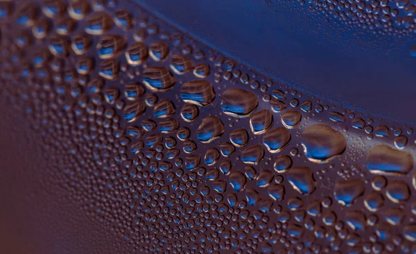 Textura Azul Brillante Gotas Agua — Foto de Stock
