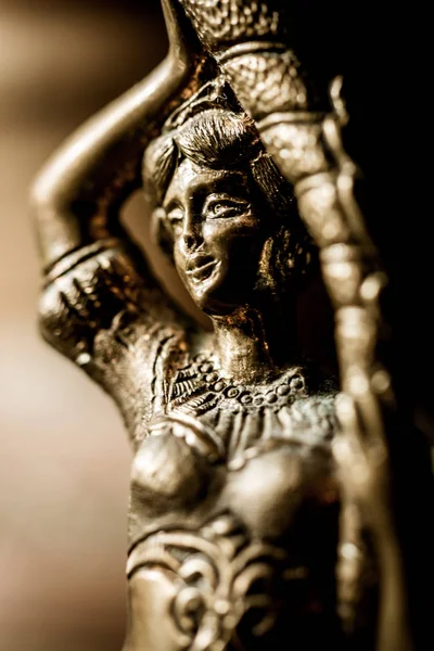 Antique Bronze Statuette Ancient Goddess — Stock Photo, Image