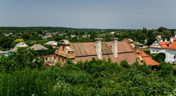 Αρχαία Αρχοντικά Και Ρουστίκ Καλοκαιρινό Τοπίο Στην Ανατολική Ευρώπη Ουκρανία — Φωτογραφία Αρχείου