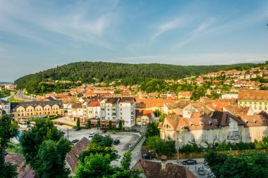 Sighisoara, Ortaçağ Romen şehir. Doğu Avrupa'da seyahat