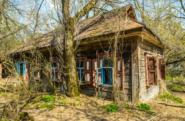 Old abandoned country house in the exclusion zone. Consequences of the Chernobyl nuclear disaster