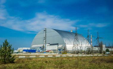 Çernobil nükleer enerji santralinin üretim tesisleri, Ukrayna. Dördüncü acil durum güç ünitesi ve dışlama bölgesi