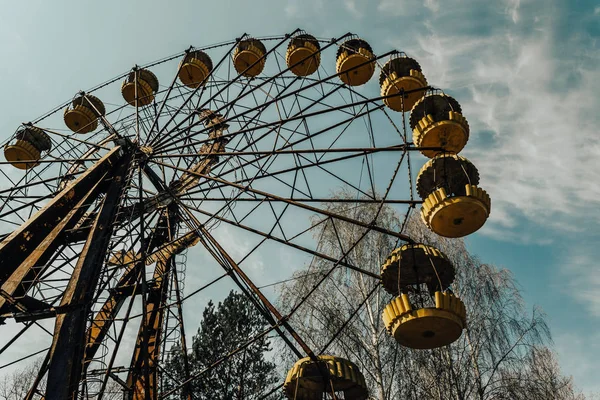 Vieille Roue Ferris Dans Ville Fantôme Pripyat Conséquences Accident Survenu — Photo