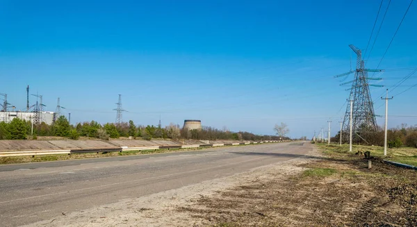 Produktionsanlagen Des Kernkraftwerks Tschernobyl Ukraine Notstromaggregat Und Sperrzone — Stockfoto
