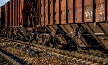 Demiryolu taşımacılığı. Eski yük vagonu ve demiryolu