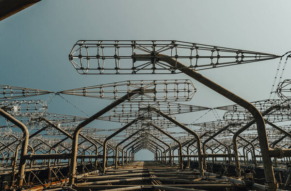 Echo of the Cold War. Secret Soviet over the horizon antenna known as the "Russian woodpecker". Chernobyl Nuclear Disaster Exclusion Zone