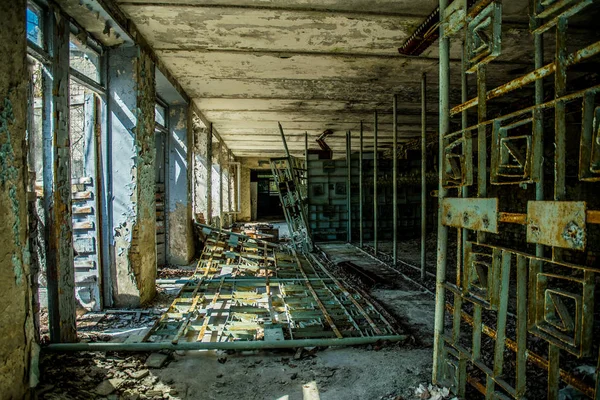 Zone Exclusion Tchernobyl Ancien Hôpital Abandonné Dans Ville Pripyat Conséquences — Photo