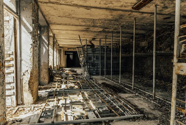 Zona Exclusión Chernobyl Antiguo Hospital Abandonado Ciudad Pripyat Consecuencias Del — Foto de Stock
