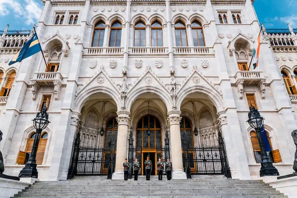 Gotisches Altes Gebäude Des Ungarischen Parlaments Budapest — Stockfoto