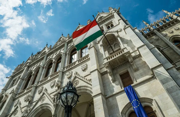 Gotisches Altes Gebäude Des Ungarischen Parlaments Budapest — Stockfoto