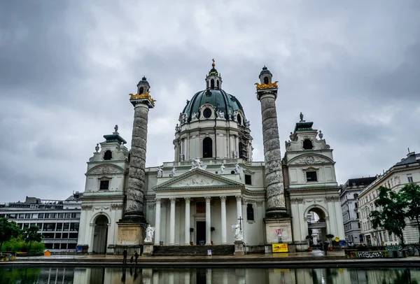 Wiedeń Austria Lipca 2019 Słynna Katolicka Katedra Karlskirche Wiedniu Austria — Zdjęcie stockowe