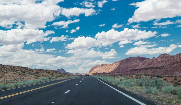 Paisagem Árida Arizona Montanhas Arenito Ruínas Estrada — Fotografia de Stock