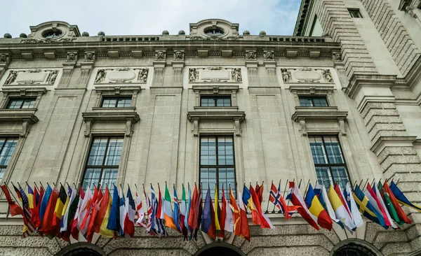 Europafahnen Der Fassade Des Osce Gebäudes Wien Österreich — Stockfoto