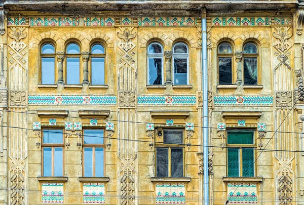 Beautiful Facade Old Residential Building Historic Quarter Old City Streets — Zdjęcie stockowe