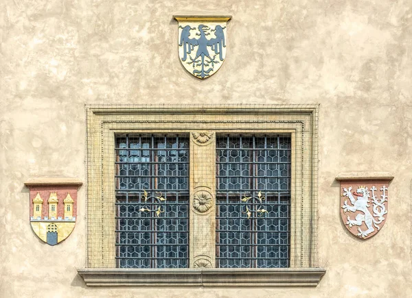 Wall Windows Old Medieval House Street Ancient City Prague Czech — Stockfoto